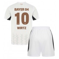 Camisa de Futebol Bayer Leverkusen Florian Wirtz #10 Equipamento Secundário Infantil 2024-25 Manga Curta (+ Calças curtas)